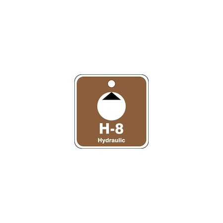 Accuform Energy Source ID Tag, H-8 HYDRAULIC, 2.5in x 2.5in, Plastic, 5PK TDK508VPM